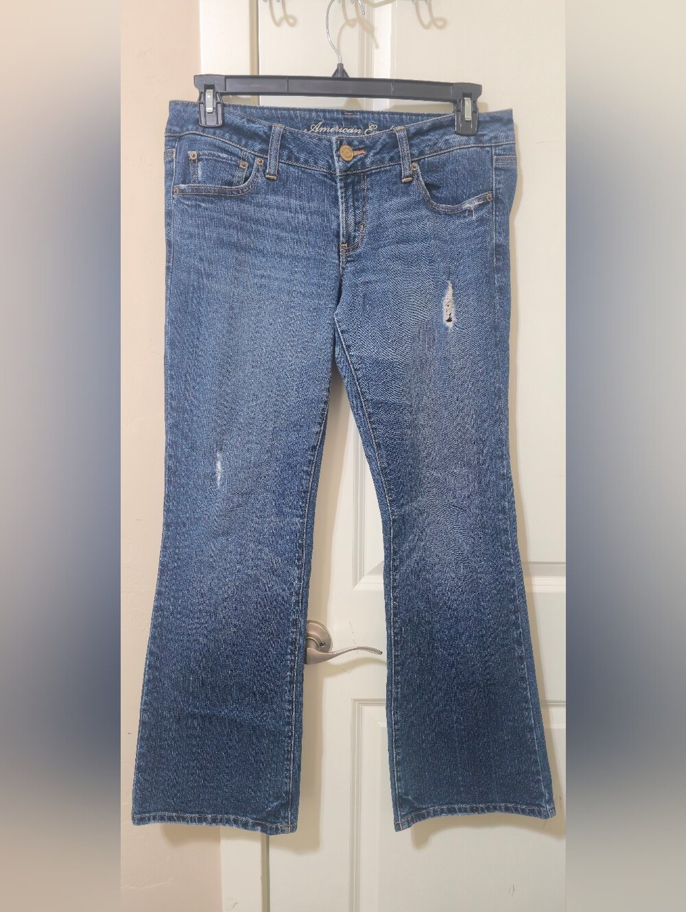 Y2K American Eagle Favorite Boyfriend Jeans Low Rise Bootcut 2009 10R Med Wash